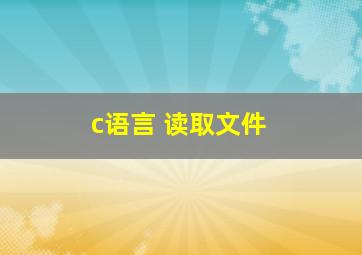 c语言 读取文件